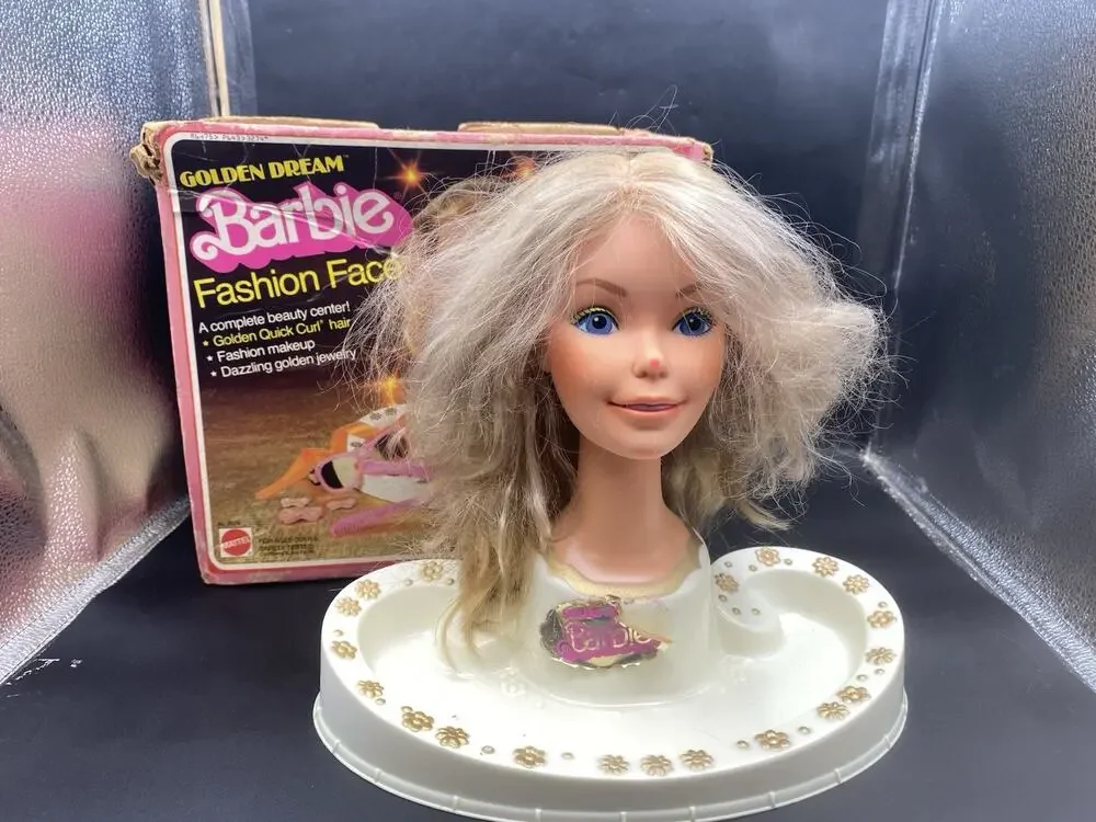VTG 1980 Golden Dream Barbie Fashion Face For Parts Head / Original Box Only